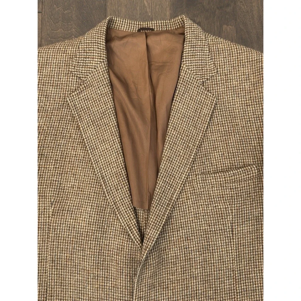 Vintage Stafford Tweed Men 100% Wool Sports Coat Suit Jacket Blazer Size 44L USA